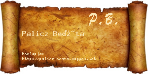 Palicz Beáta névjegykártya